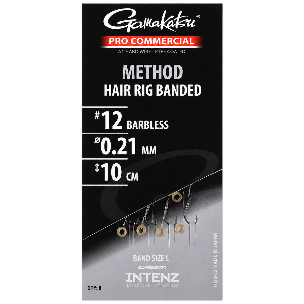 Gamakatsu Method Hair Rig Banded onderlijnen, maat 12 met 0,21 mm lijn
