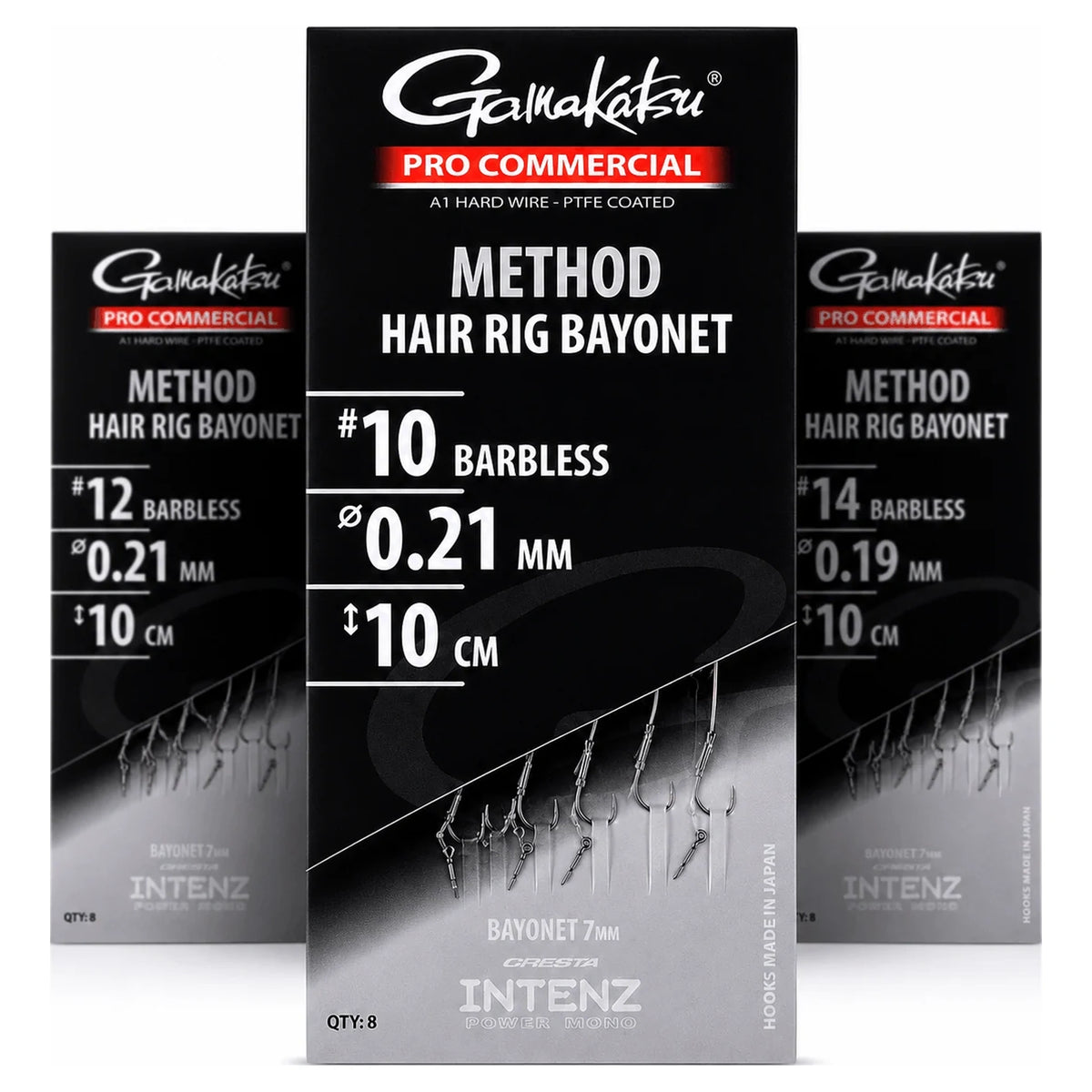 Gamakatsu Method Hair Rig Bayonet – drie verpakkingen in haakmaat 10, 12 en 14