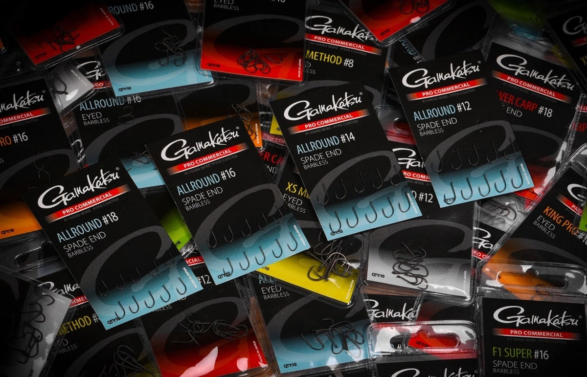 Gamakatsu Pro Commercial Allround Spade End Barbless – assortiment Pro Commercial haken