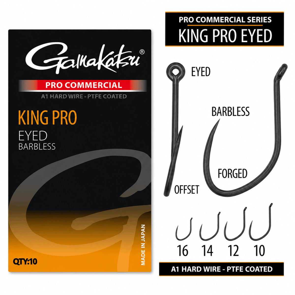 Gamakatsu Pro Commercial King Pro Eyed Barbless – productoverzicht