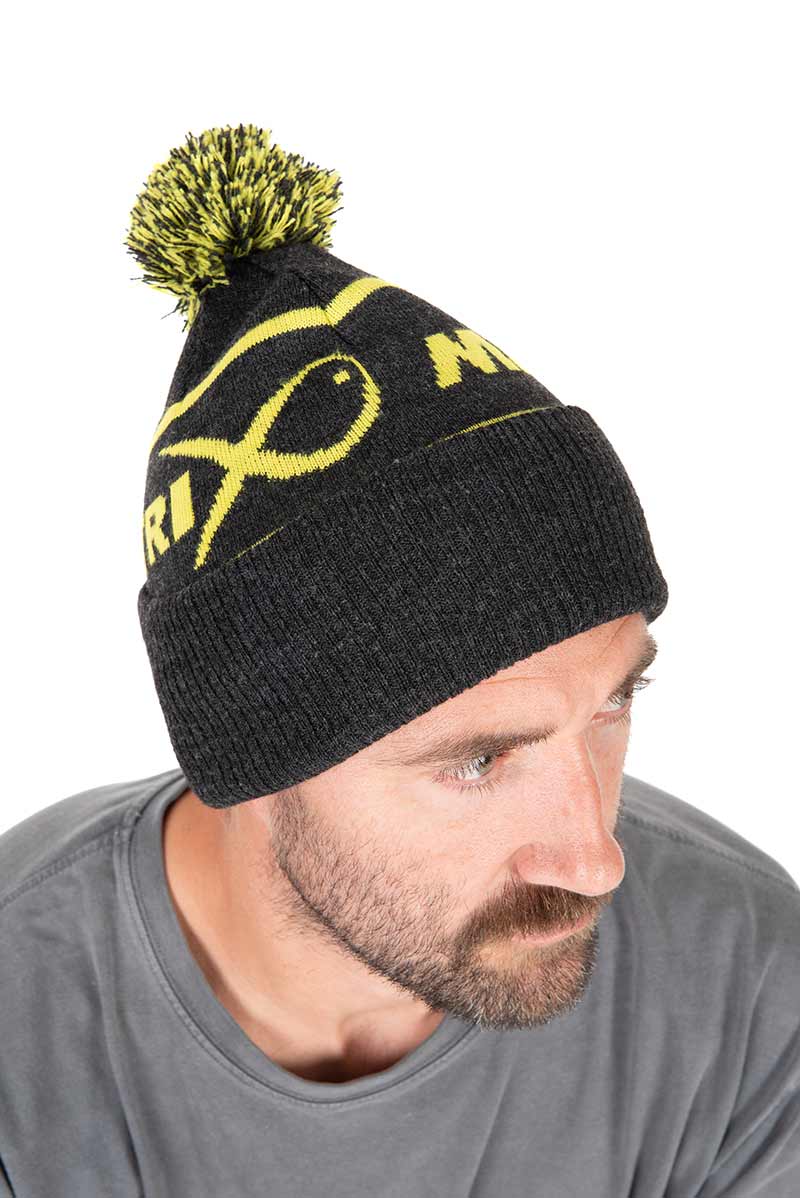 Matrix lime & grey bobble hat