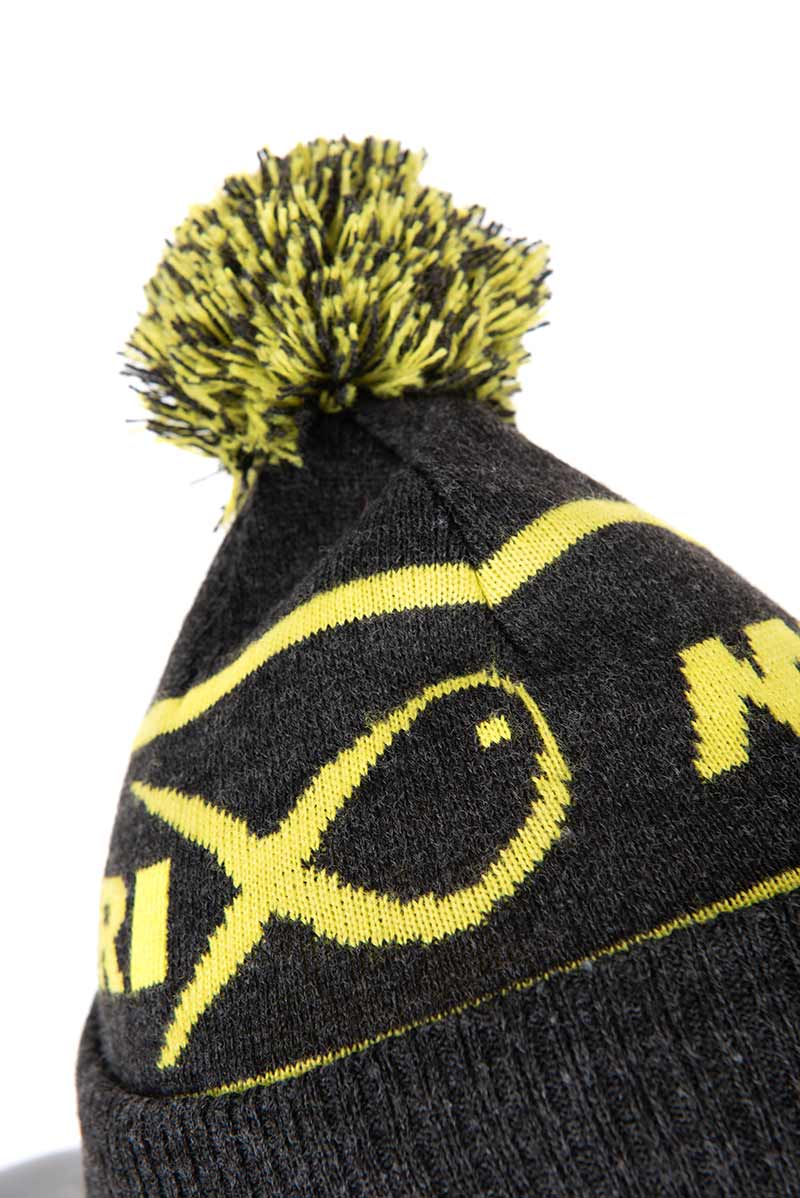 Matrix lime & grey bobble hat