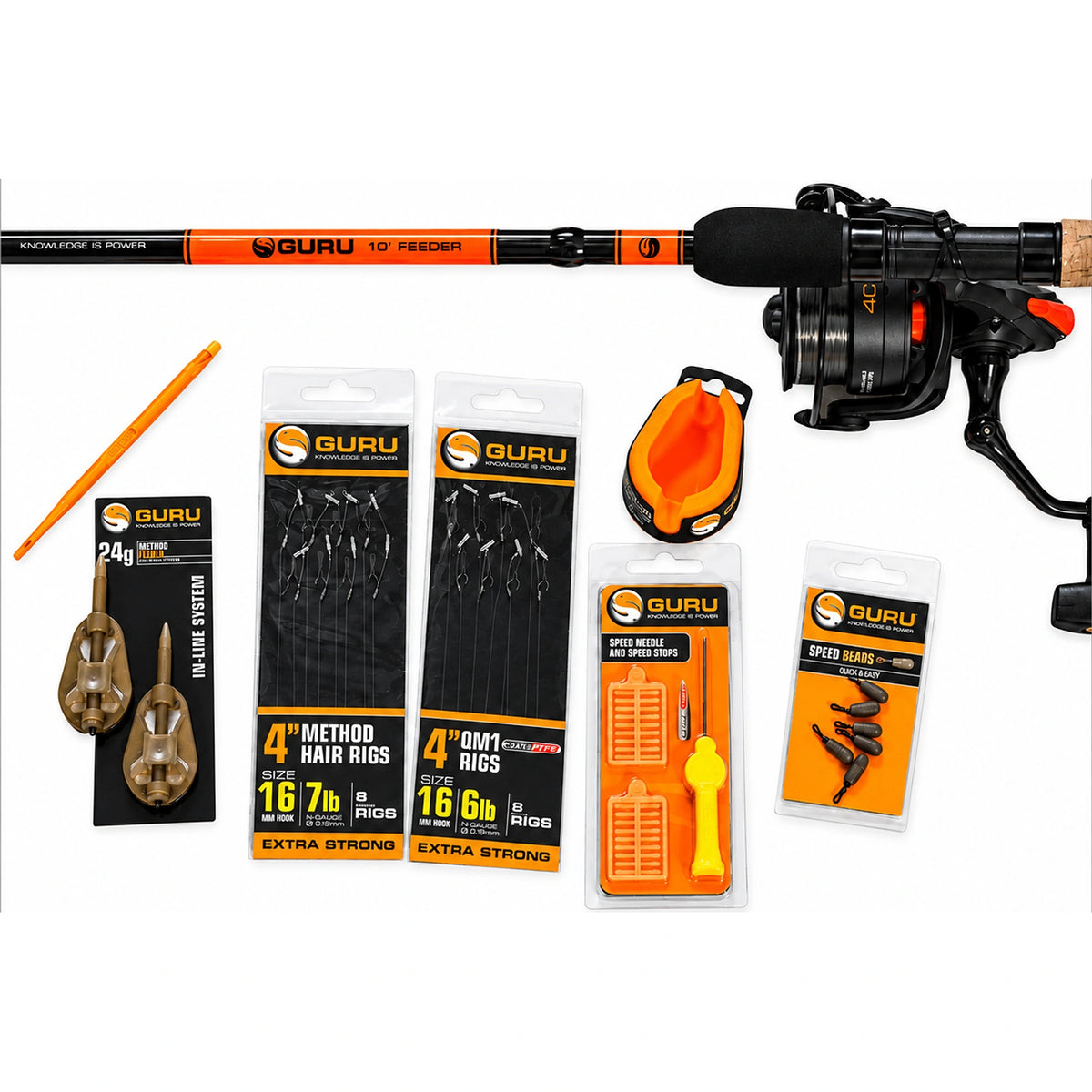 Guru 10ft Feeder Rod And Reel Combo – hengel, molen, feeders, rigs, mould, naald, stops en beads