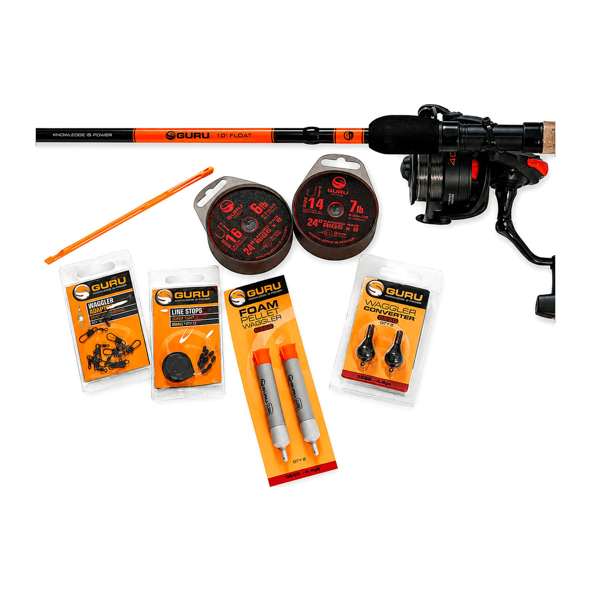 Guru 10' Float Rod And Reel Combo – hengel, molen, onderlijnen en waggleraccessoires