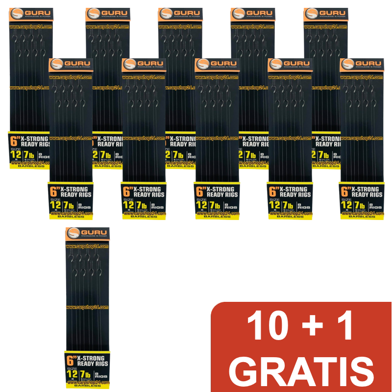 6" X-STRONG READY RIGS XS SPADE HOOK BARBLESS - 10 + 1 GRATIS π PAKKET DEAL