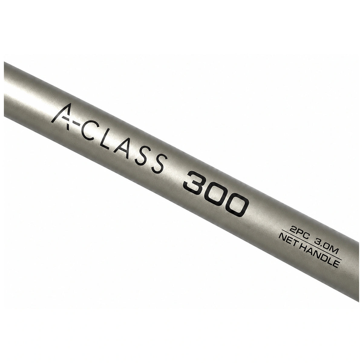 Guru A-Class 300 schepnetsteel met opdruk 2PC 3.0M NET HANDLE, schuin detailaanzicht