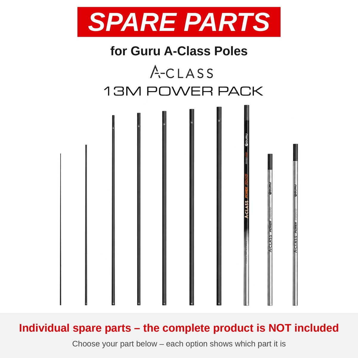 Guru A-Class Poles – onderdelen (GAC090)