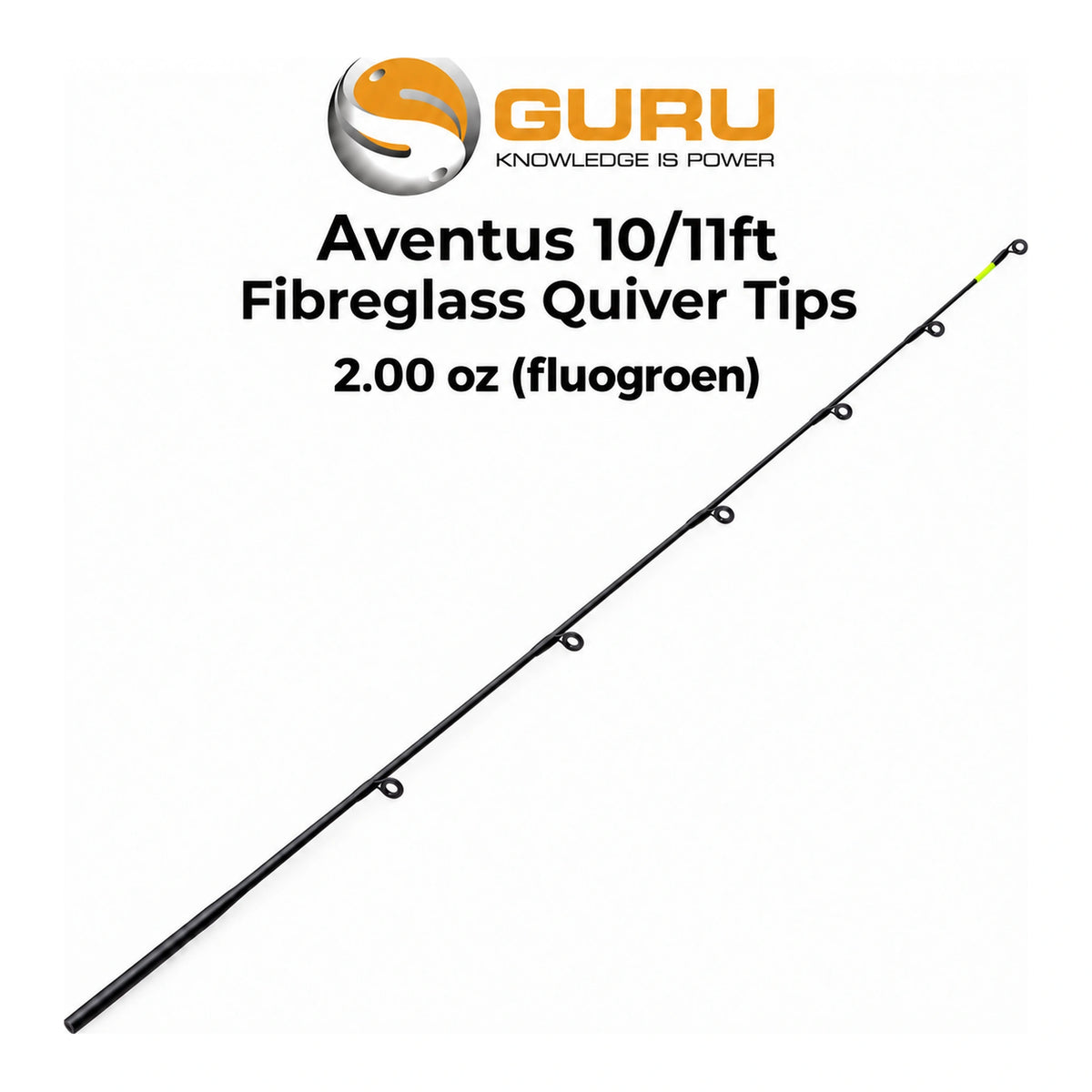 Guru Aventus 10/11ft Fibreglass Quiver Tips – 2.00 oz met fluogroene beetindicatie