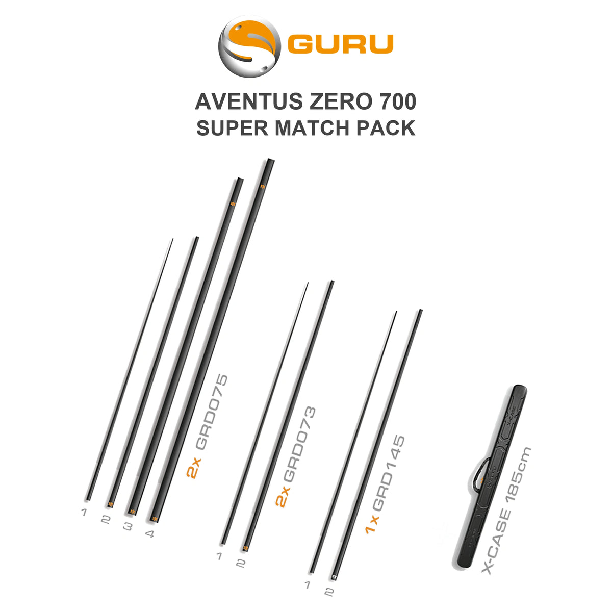 Guru Aventus Zero 700 Super Match Pack GRD140 met Match topkits, cuppingkit en X-Case 185cm