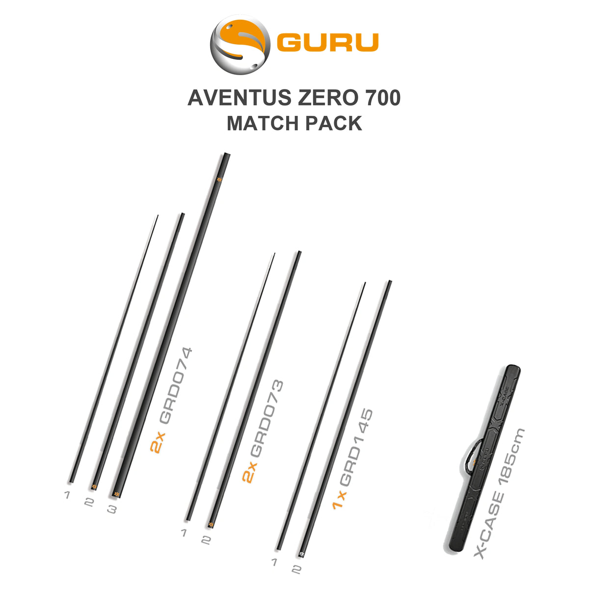 Guru Aventus Zero 700 Match Pack GRD141 met Match topkits, cuppingkit en X-Case 185cm