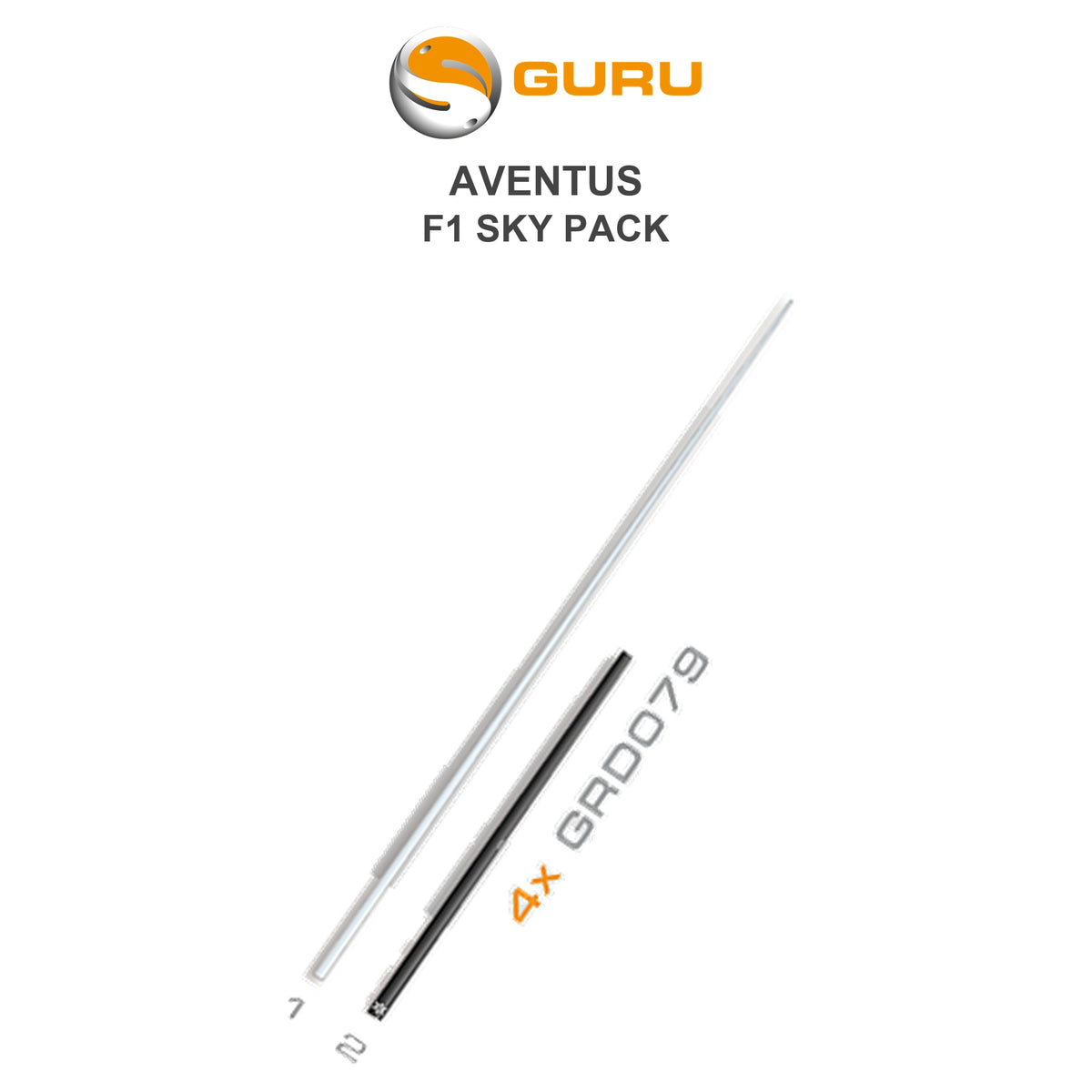 Guru Aventus F1 Sky Pack GRD144 met wit en zwart kitdeel en bronlabel 4× GRD079