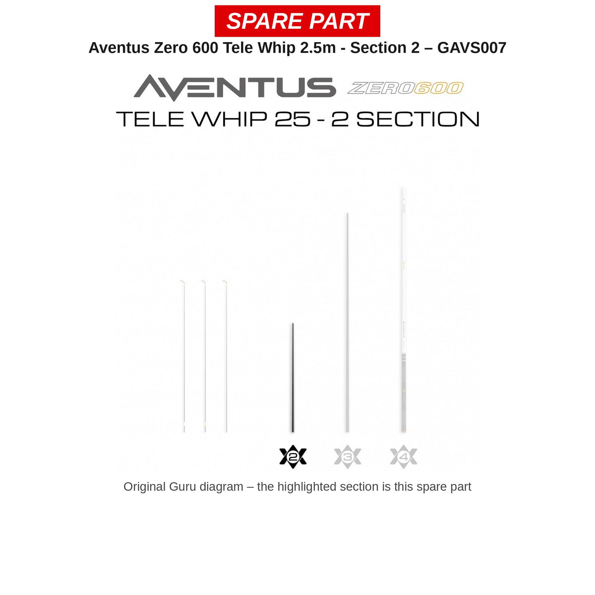 Guru Deel nr. 2 Aventus Zero 600 Tele Whip 2,5 m – GAVS007