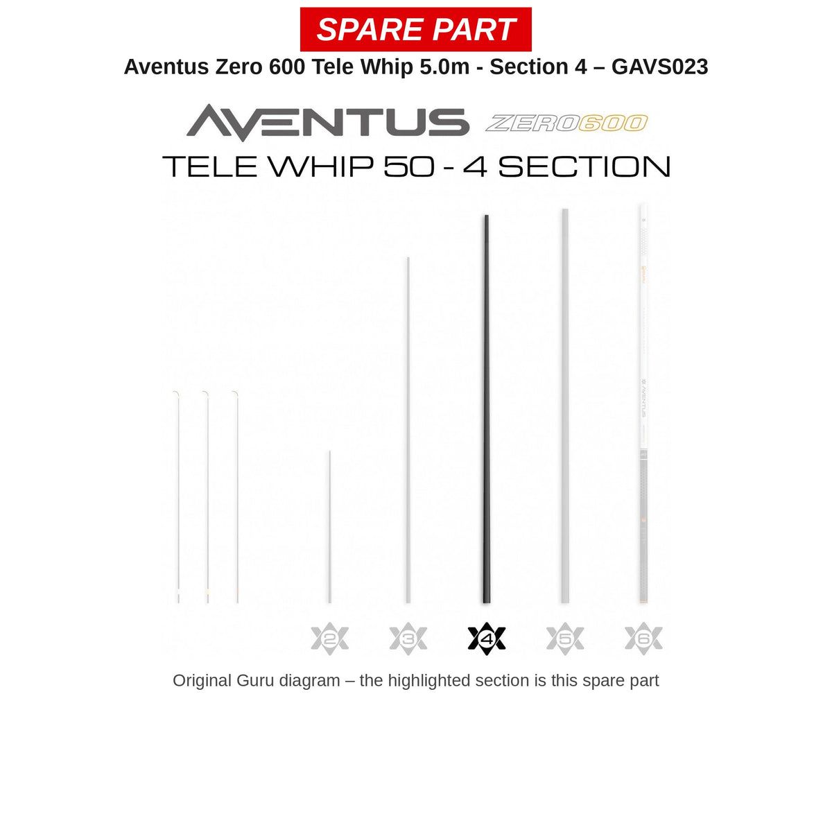 Guru Deel nr. 4 Aventus Zero 600 Tele Whip 5,0 m – GAVS023
