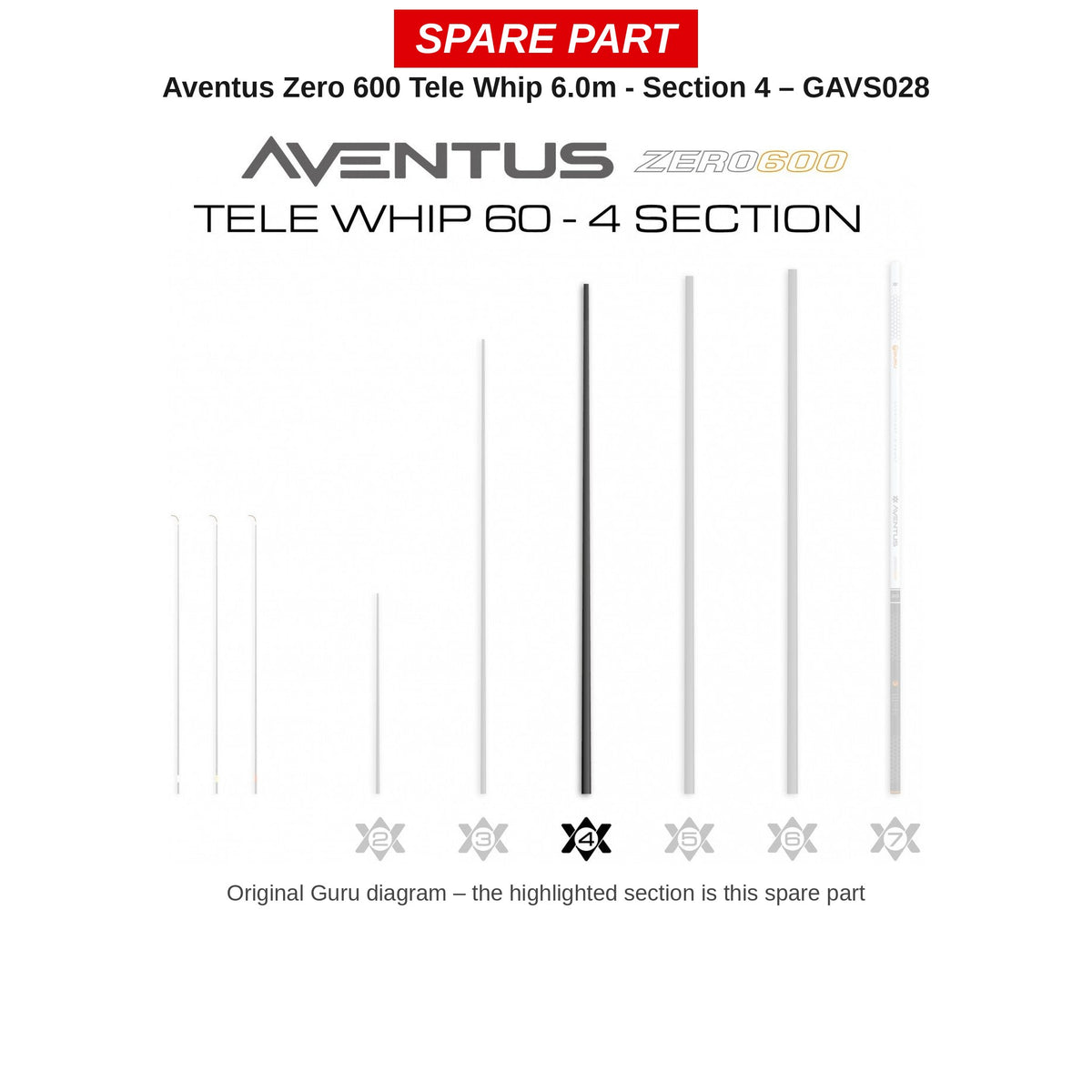 Guru Deel nr. 4 Aventus Zero 600 Tele Whip 6,0 m – GAVS028