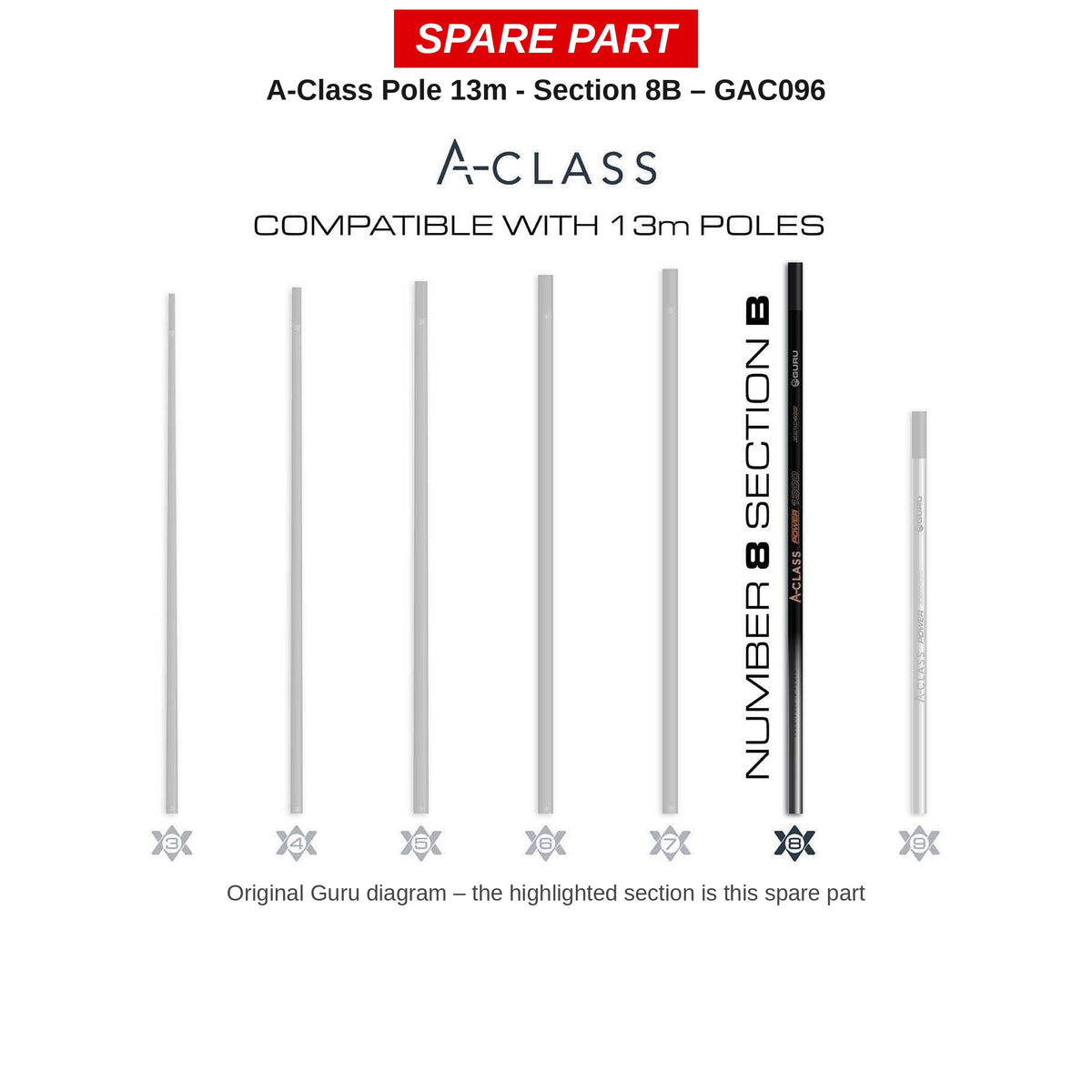 Guru Deel nr. 8B (13 m) A-Class Pole – GAC096