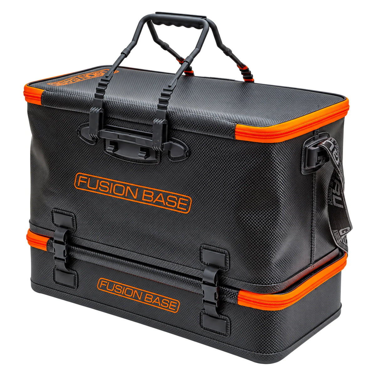 Guru Fusion Base Carryall MKII – volledige tweedelige draagtas rechtop met oranje ritsen