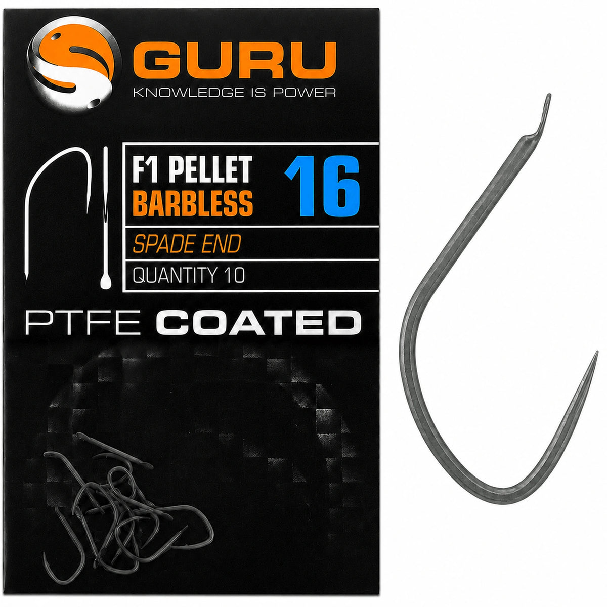 Guru F1 Pellet Barbless Spade End haak maat 16