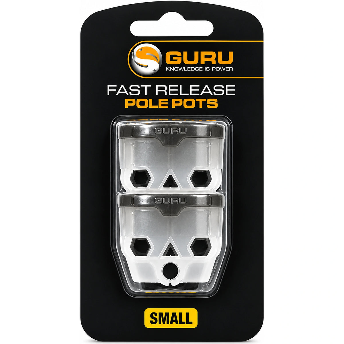 Guru Fast Release Pole Pots Small – verpakking met 2 snelwisselvoerpotten
