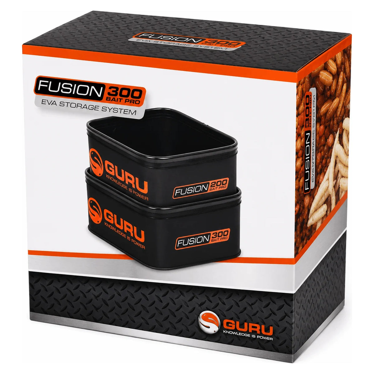 Verpakking van de Guru Fusion Bait PRO 200 en 300 EVA-aasbakkenset