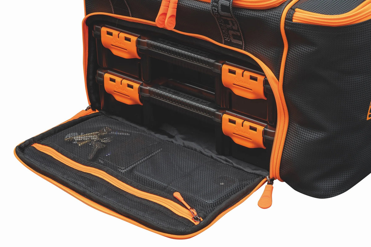 Guru Fusion Feeder Box System Bag – open voorvak met twee feederboxen