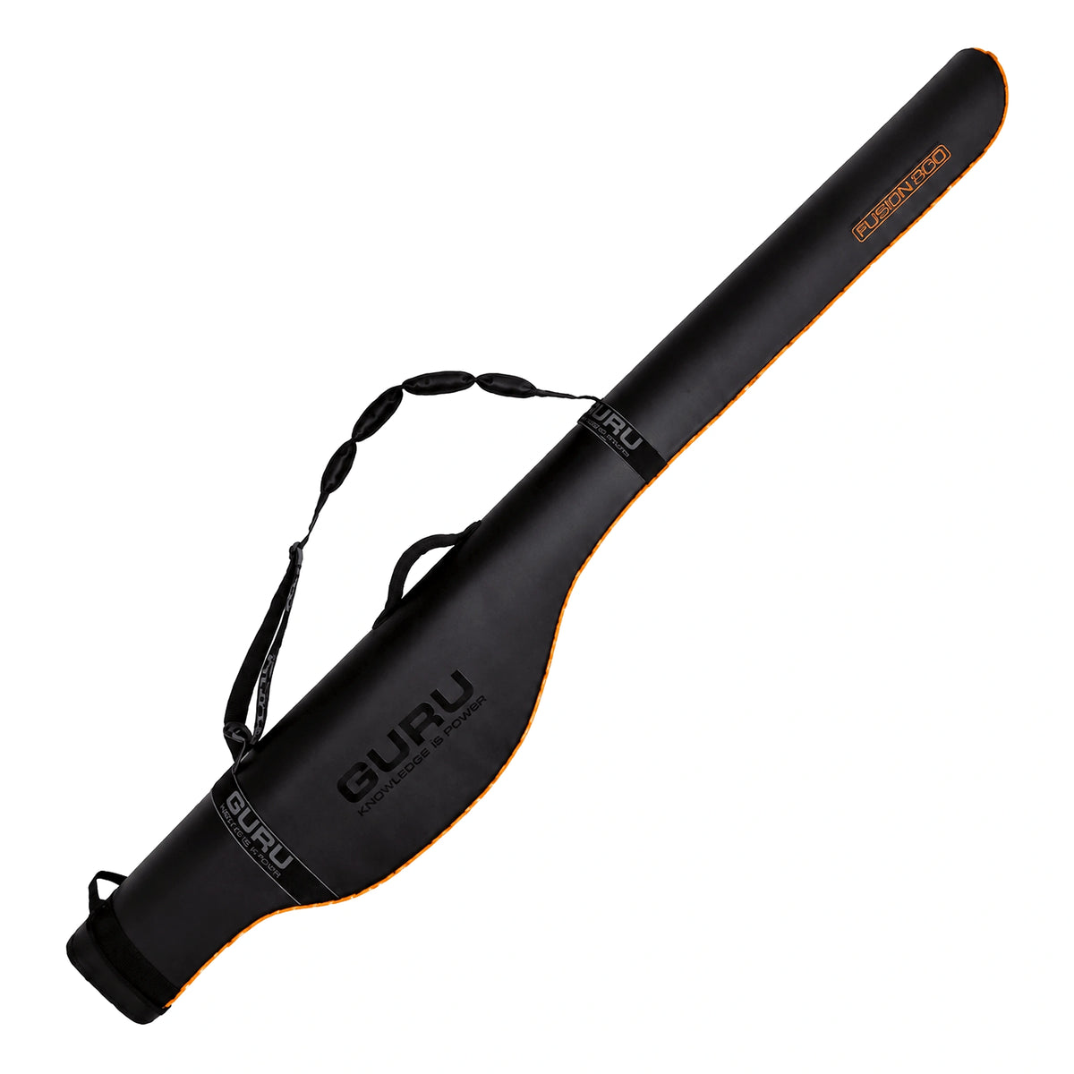 Guru Fusion Four Rod Holder – zwart foedraal met oranje bies, GURU-opdruk, draaggreep en gevoerde schouderriem