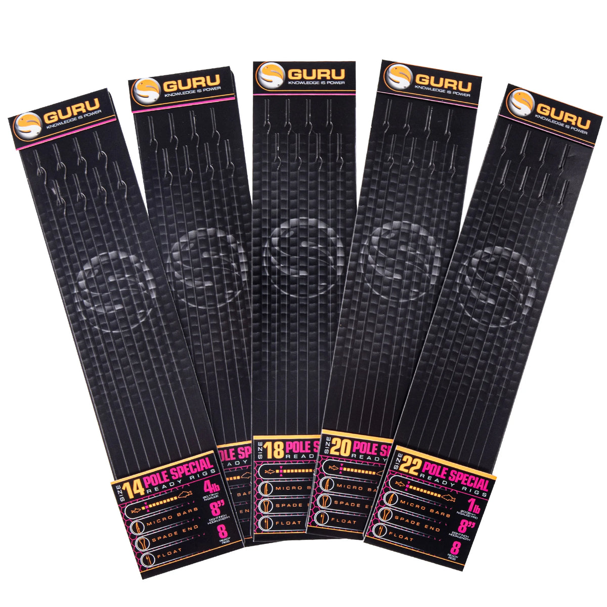 Guru GPS Pole Special Ready Rigs 8 inch – origineel assortiment met haakmaten 14 tot en met 22