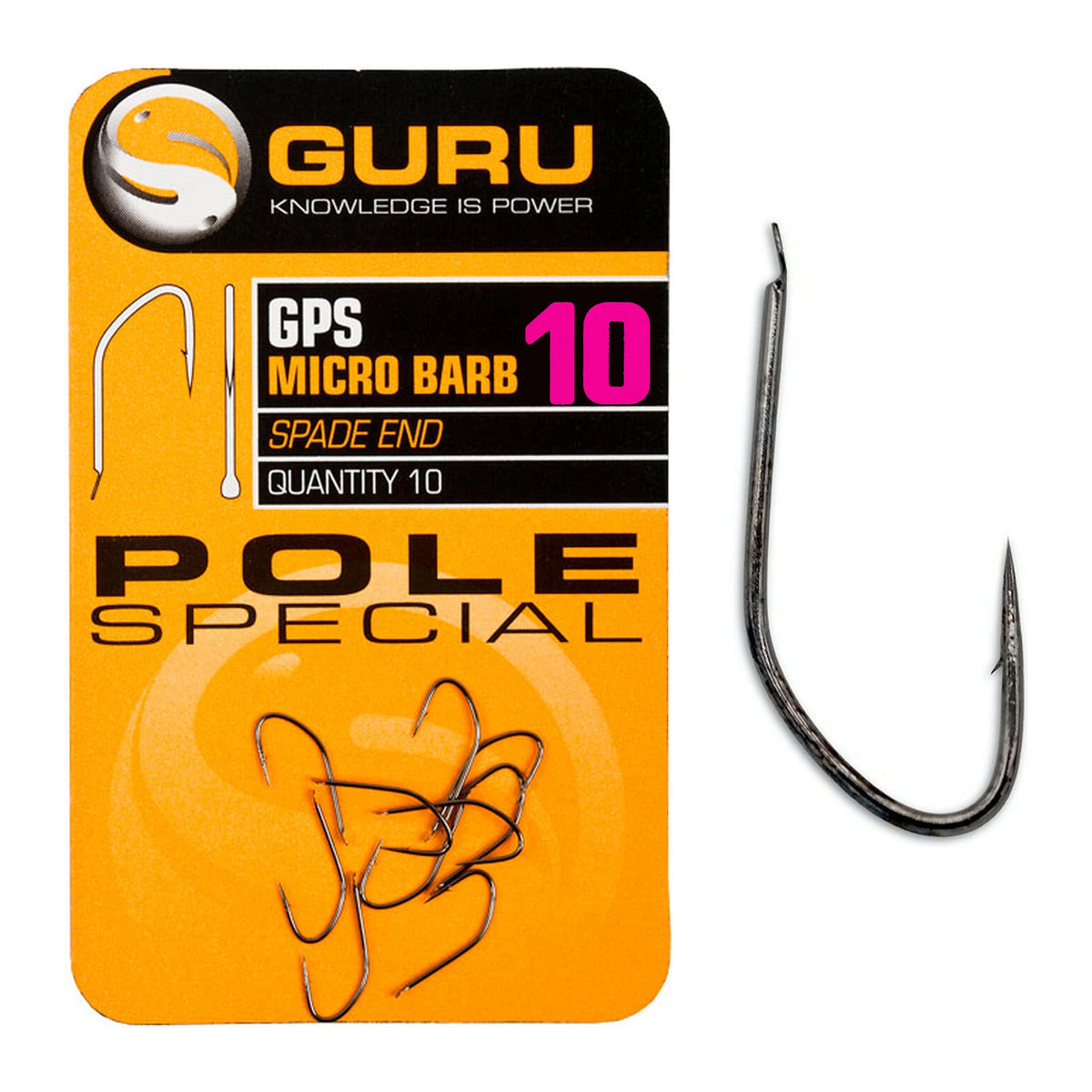 Guru GPS Pole Special haak met weerhaak maat 10, verpakking met losse haak