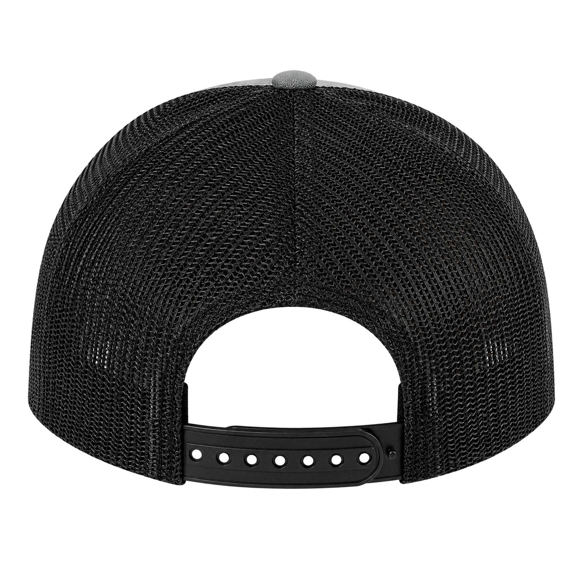 Guru Grey Patch Trucker Cap – zwarte mesh achterzijde met verstelbare snapbacksluiting