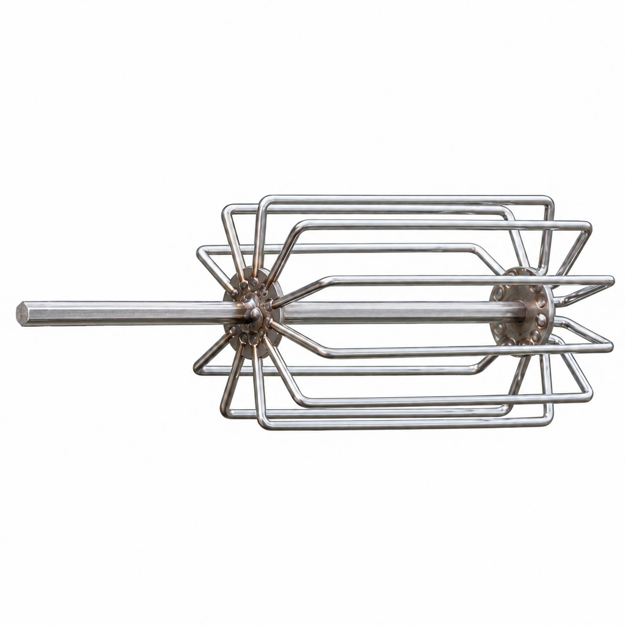 Guru Ground Bait Whisk RVS voerklopper met zeskantige as op witte achtergrond