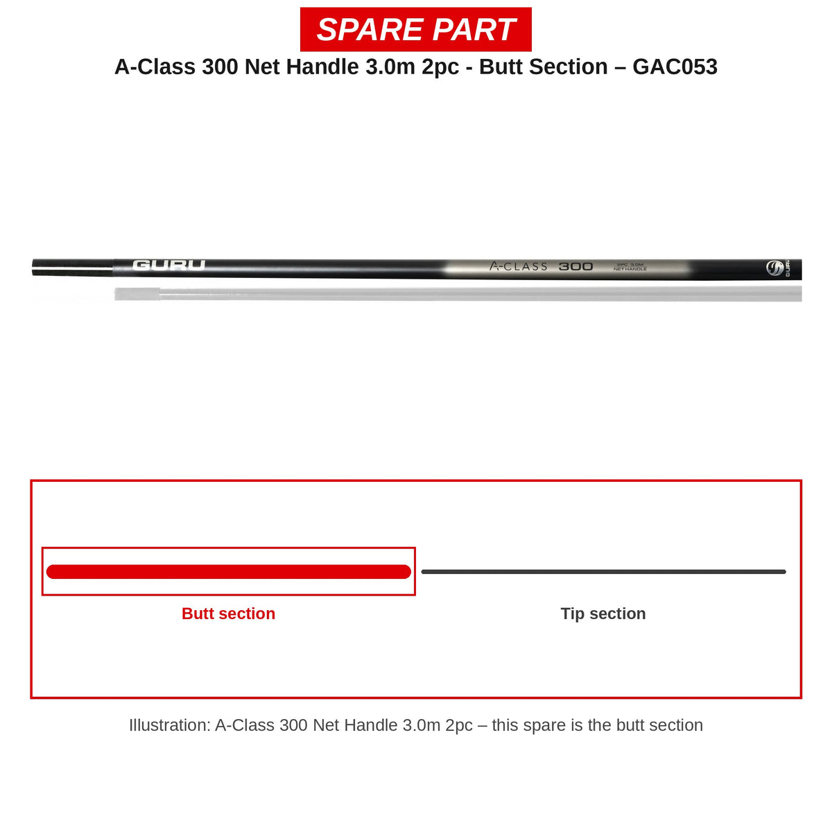 Guru Handdeel A-Class 300 schepnetsteel 3,0 m – GAC053