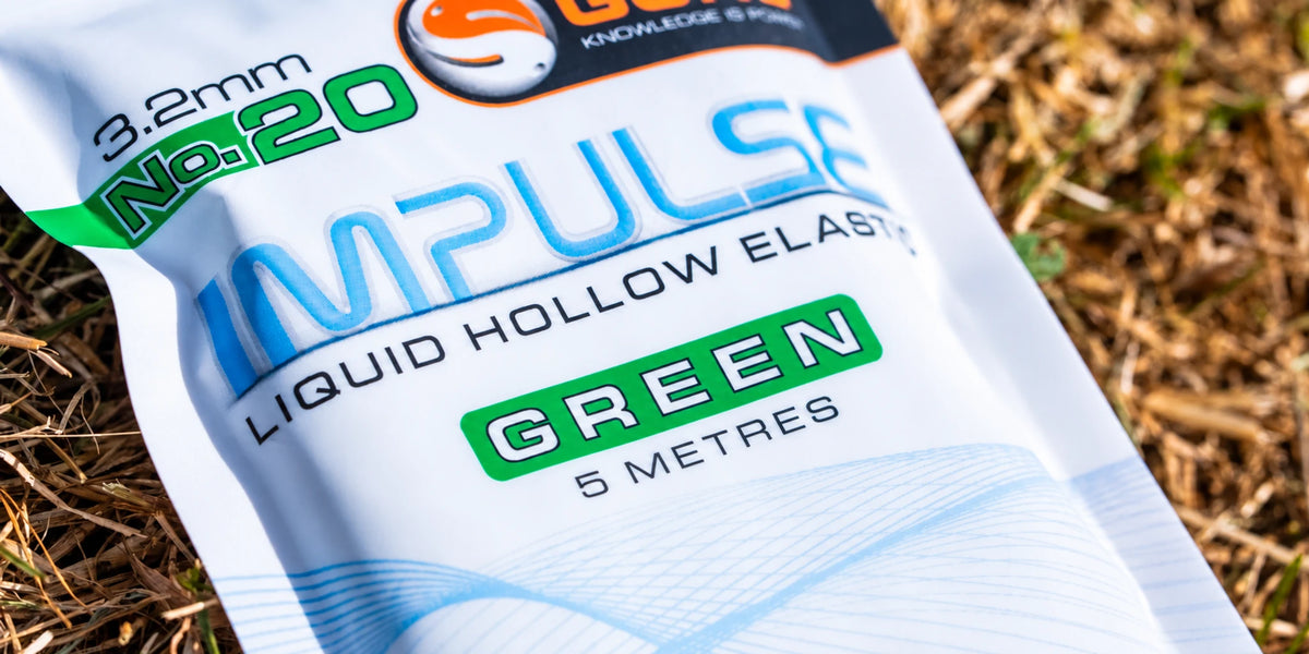 Guru Hollow Elastic 5m 3.2 mm donkergroen – detail van de verpakking
