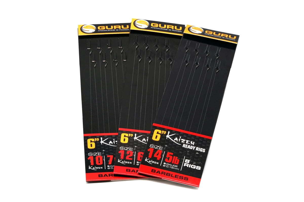Guru Kaizen Ready Rigs 6 inch – assortiment met haakmaten 10, 12 en 14