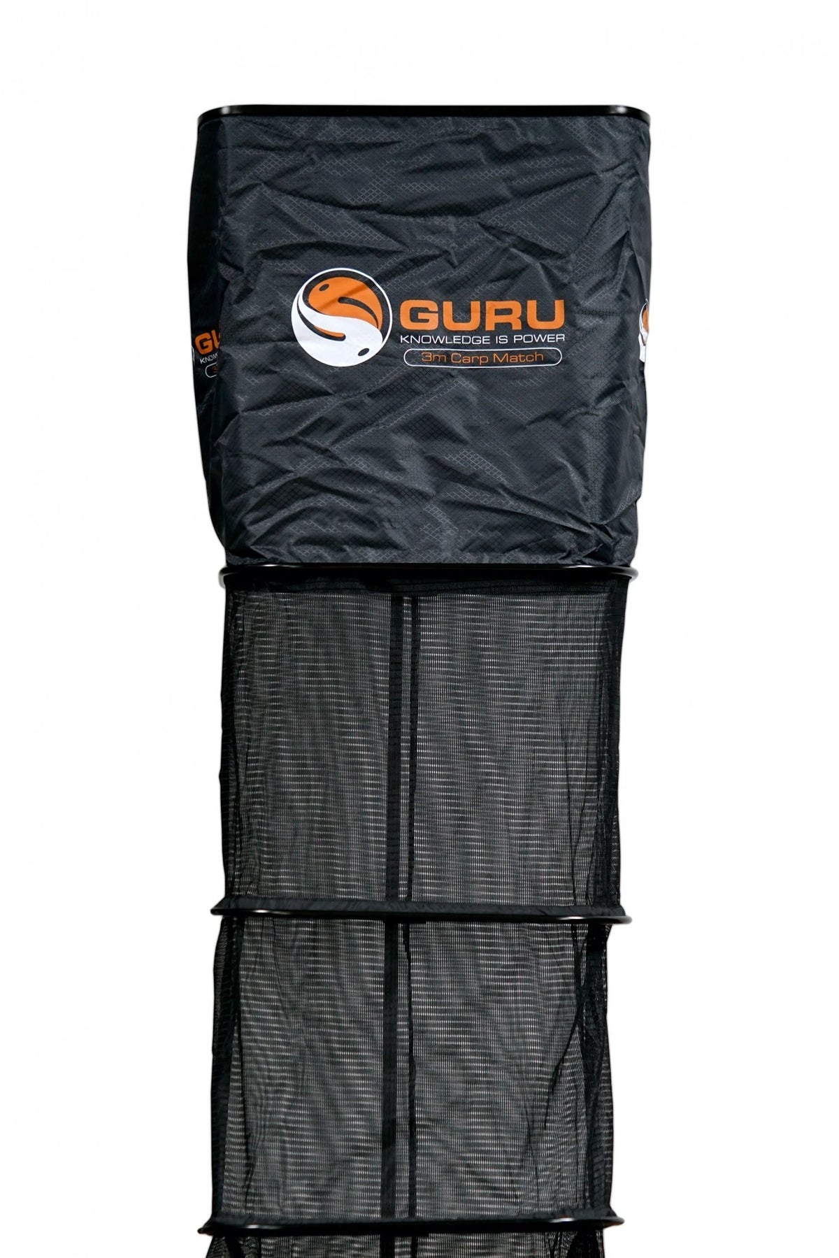 Guru Carp Match 3m leefnet – vooraanzicht van bovendeel en netgaas op wit