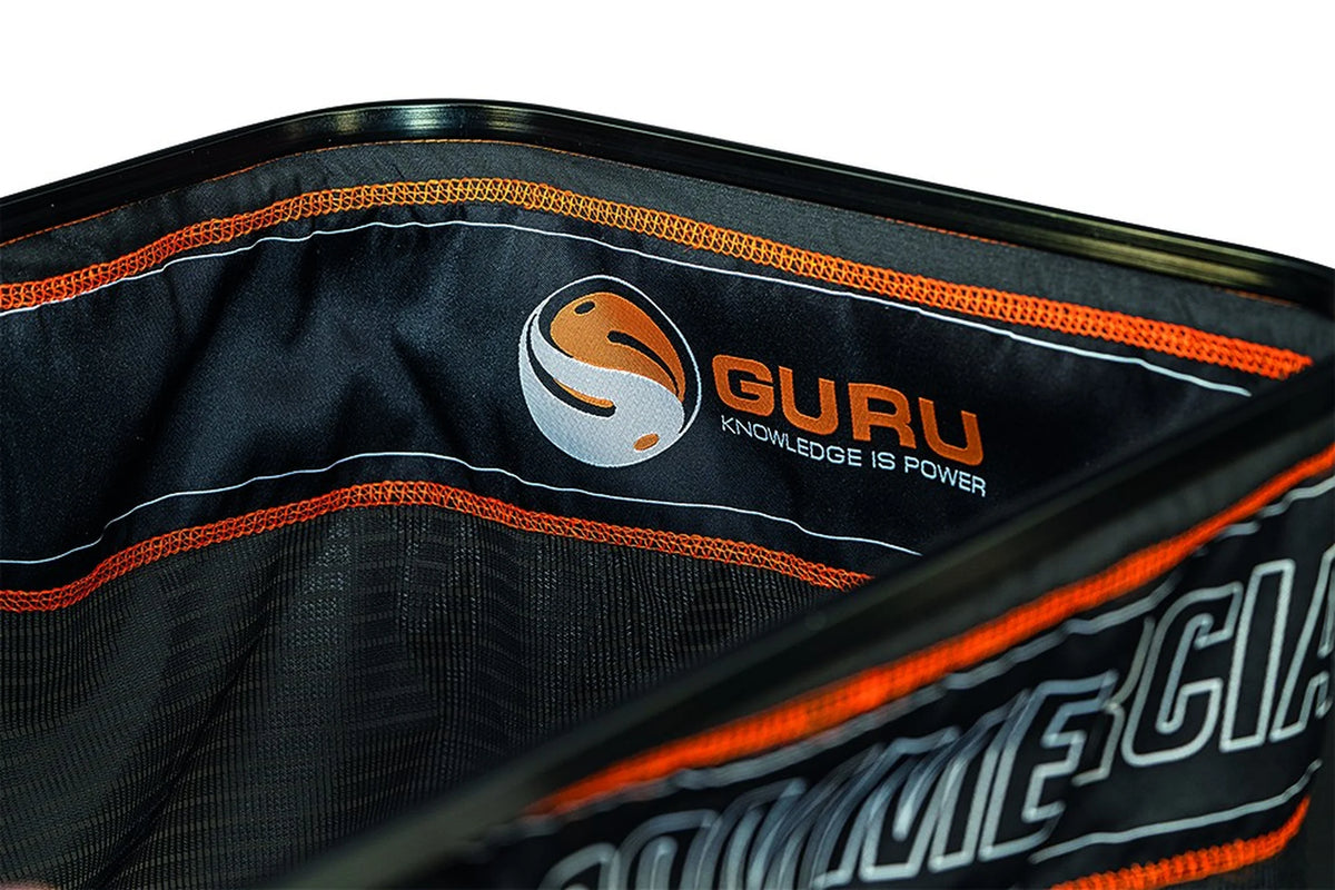 Guru Competition 3.5m leefnet – bovendeel met Guru-logo en oranje naden