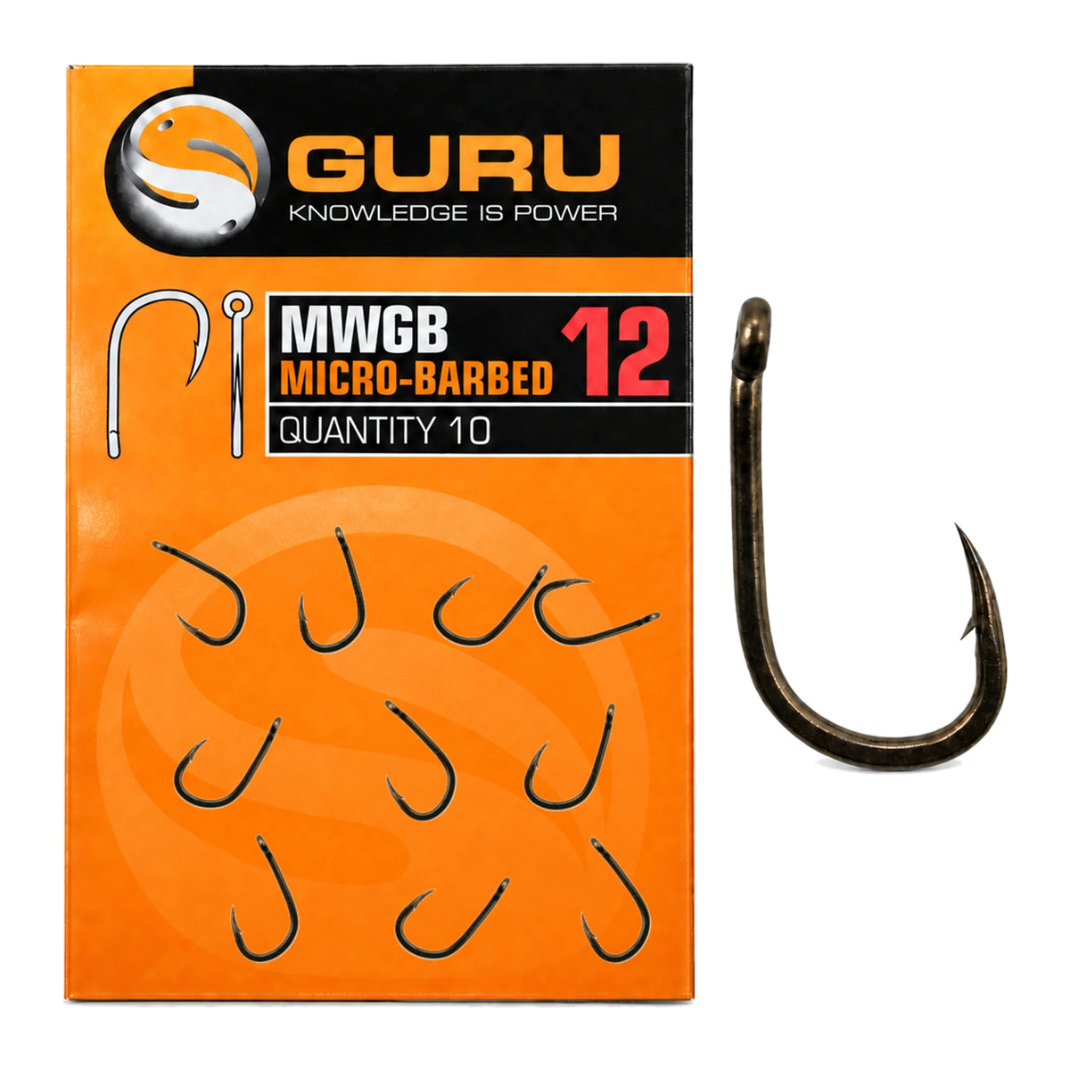 Guru MWGB Micro Barbed haak maat 12 – verpakking en losse haak