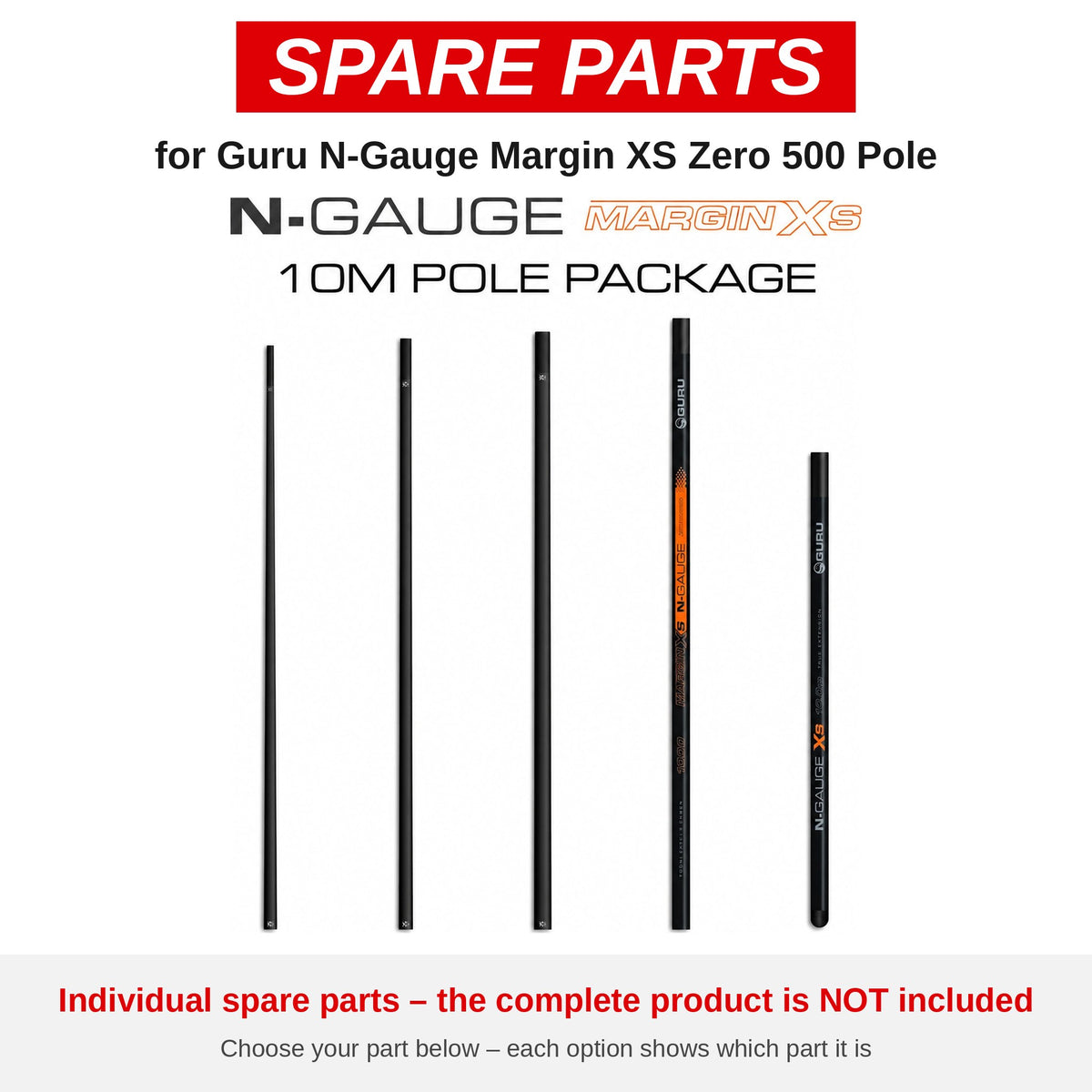 Guru N-Gauge Margin XS Zero 500 Pole – onderdelen (GRD309-G)
