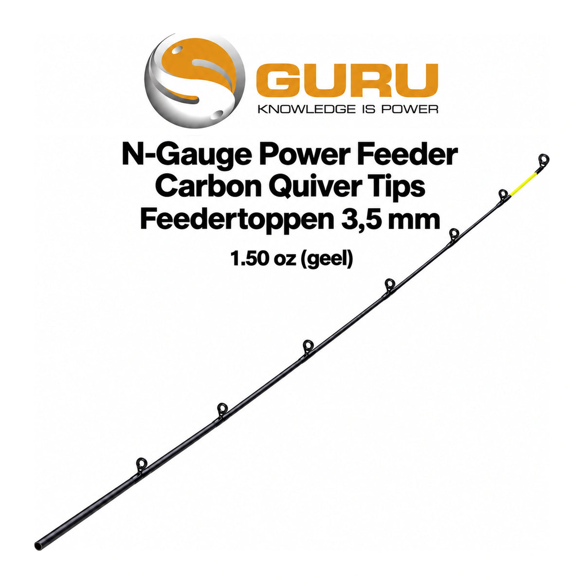 Guru N-Gauge Power Feeder Carbon Quiver Tip – 1.50 oz (geel)