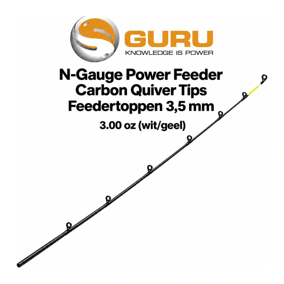 Guru N-Gauge Power Feeder Carbon Quiver Tip – 3.00 oz (wit/geel)