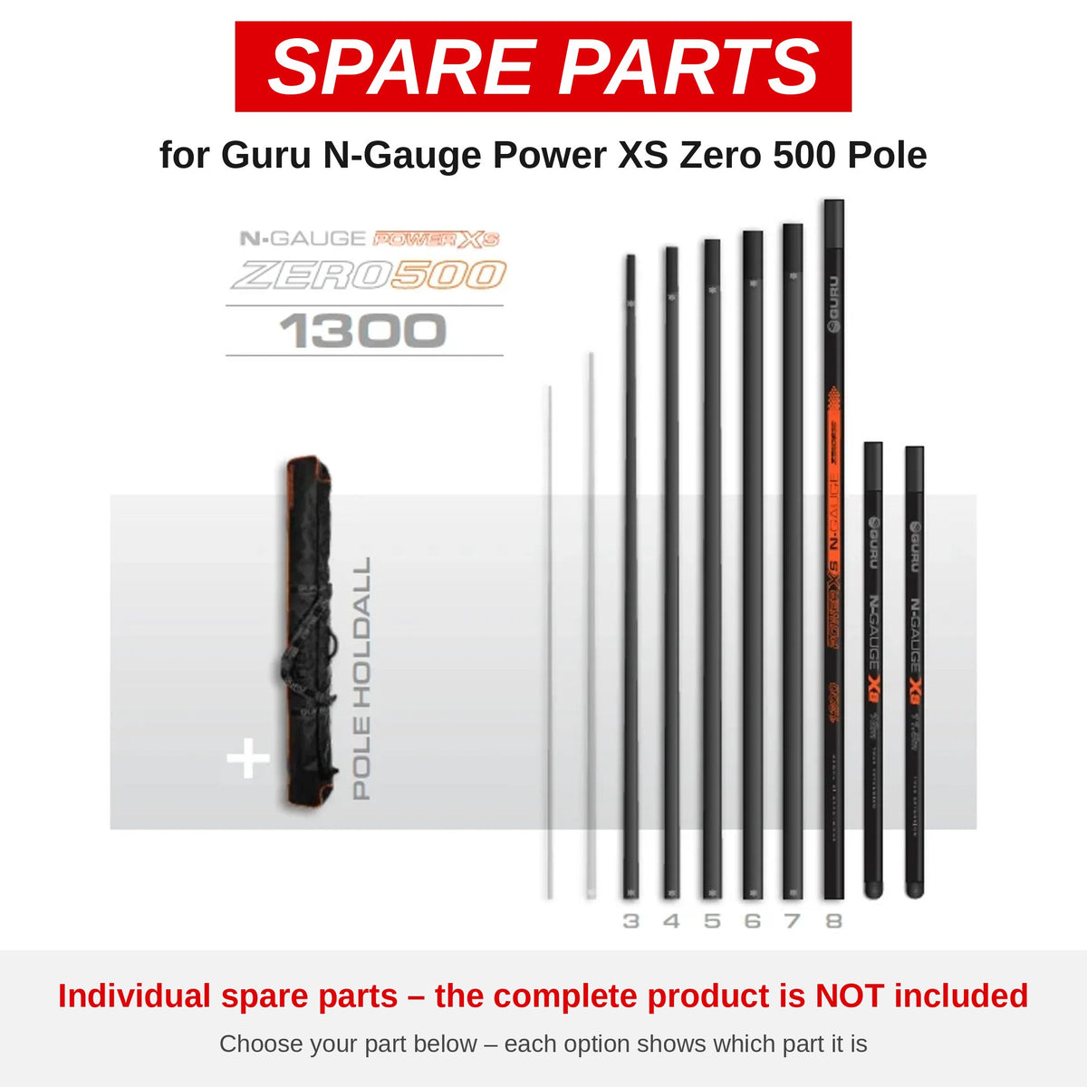 Guru N-Gauge Power XS Zero 500 Pole – onderdelen (GRD297)