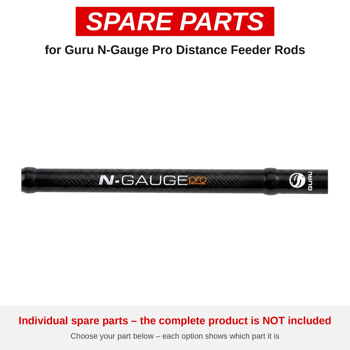 Guru N-Gauge Pro Distance Feeder Rods – onderdelen (GRD236-G)