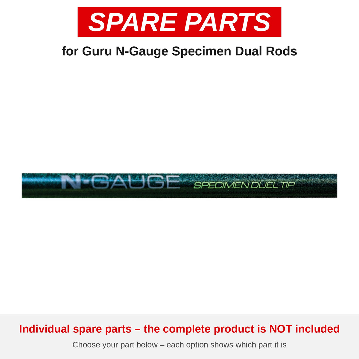 Guru N-Gauge Specimen Dual Rods – onderdelen (GRD186)