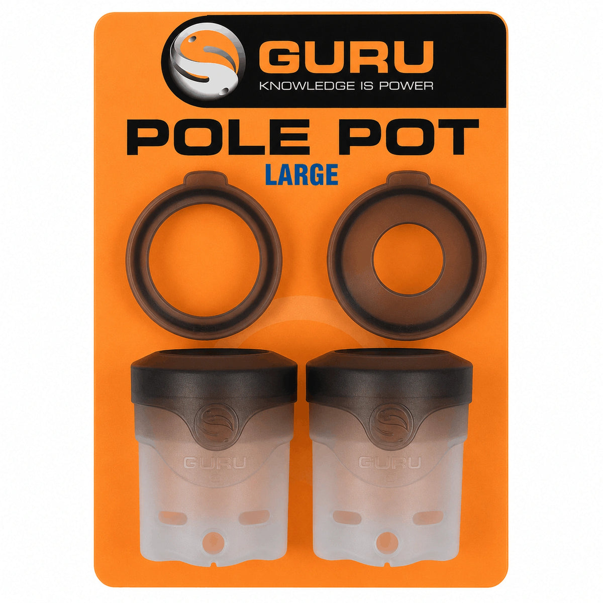 Guru Pole Pot Large, verpakking met twee voerpotten en deksels