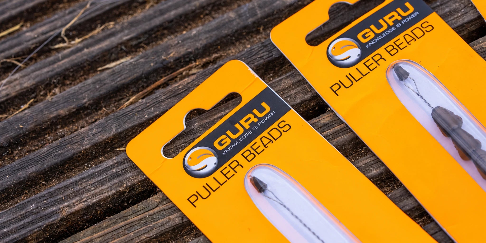 Guru Puller Beads – detail van logo en productnaam op verpakking