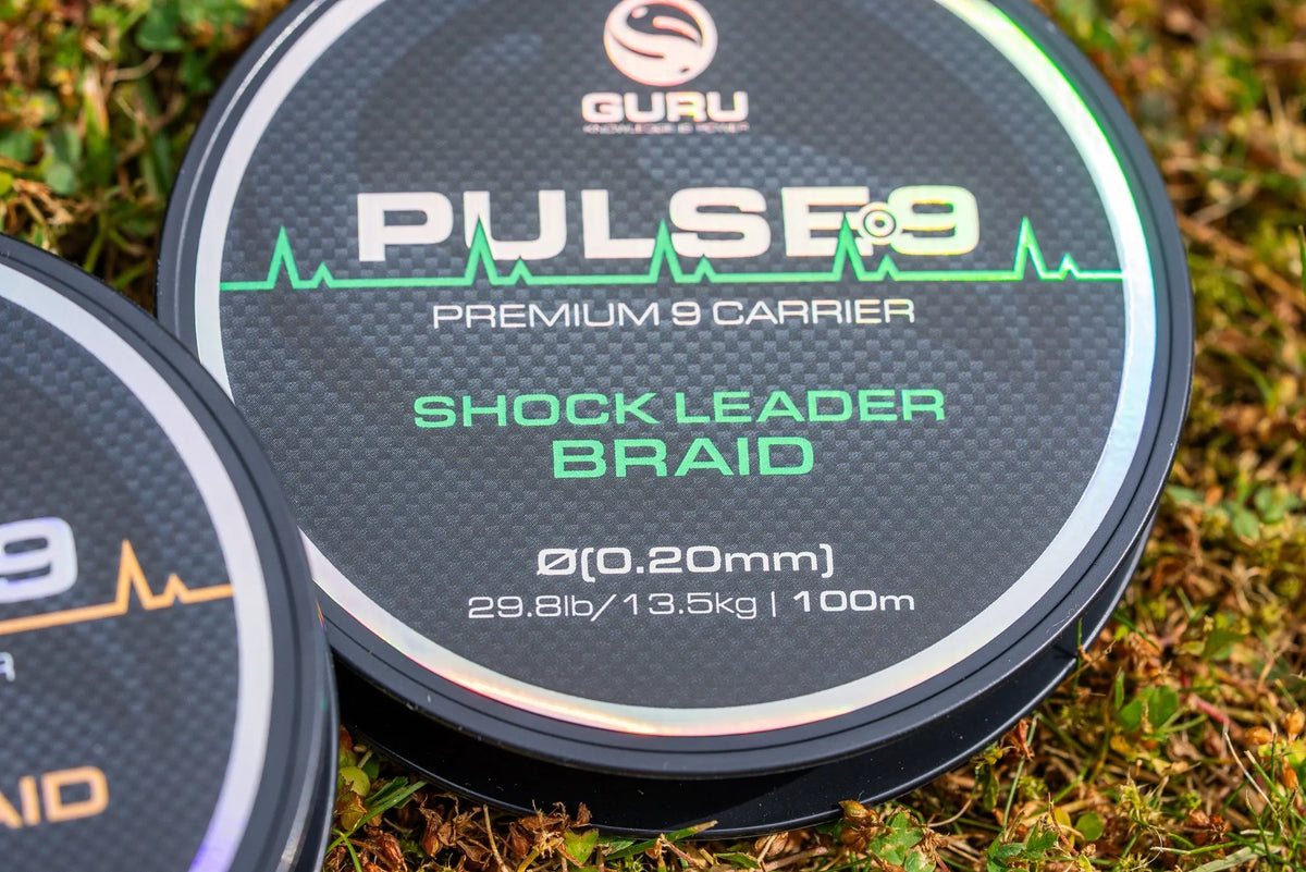 Detail van Guru Pulse 9 Shock Leader Braid 0,20 mm, 100 m op mos