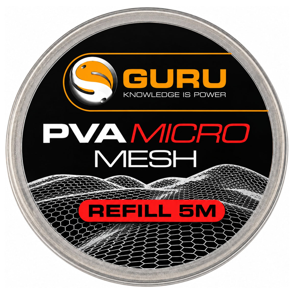 Ronde Guru PVA Micro Mesh-verpakking met netillustratie en opschrift Refill 5M