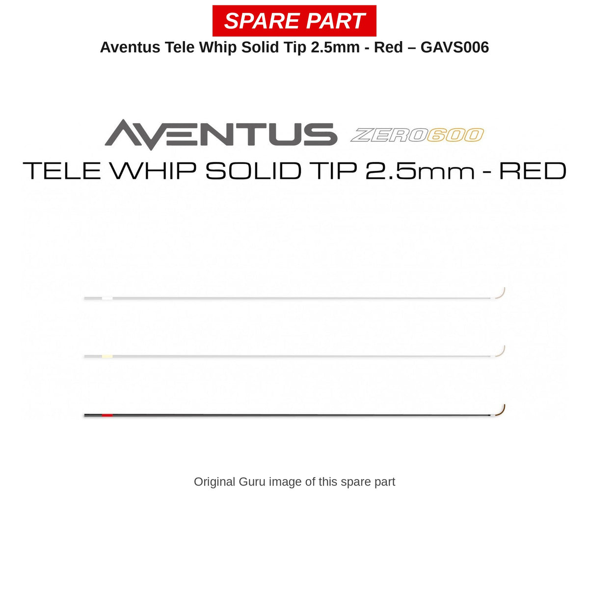 Guru Solid tip 2,5 mm rood Aventus Zero 600 Tele Whip – GAVS006