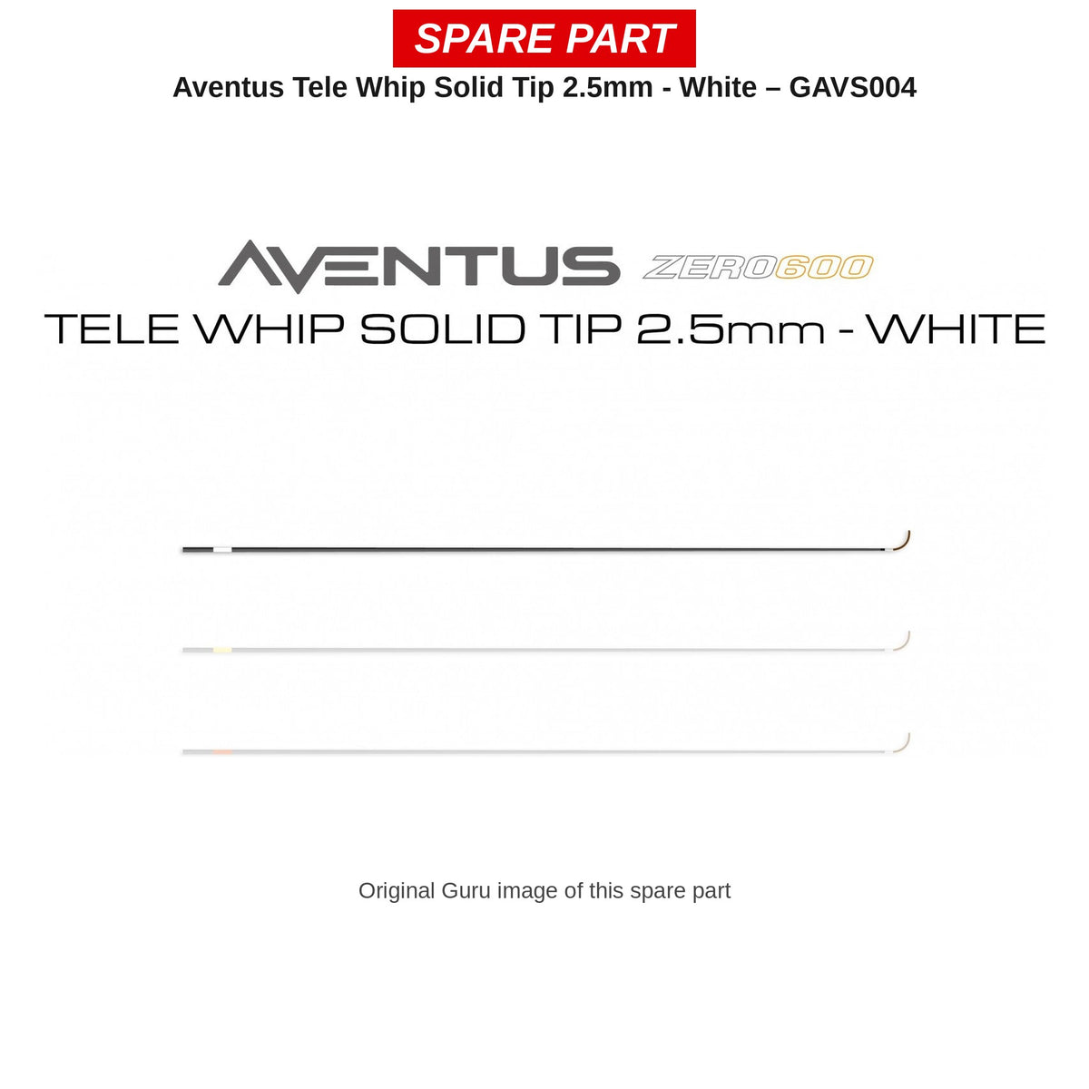 Guru Solid tip 2,5 mm wit Aventus Zero 600 Tele Whip – GAVS004