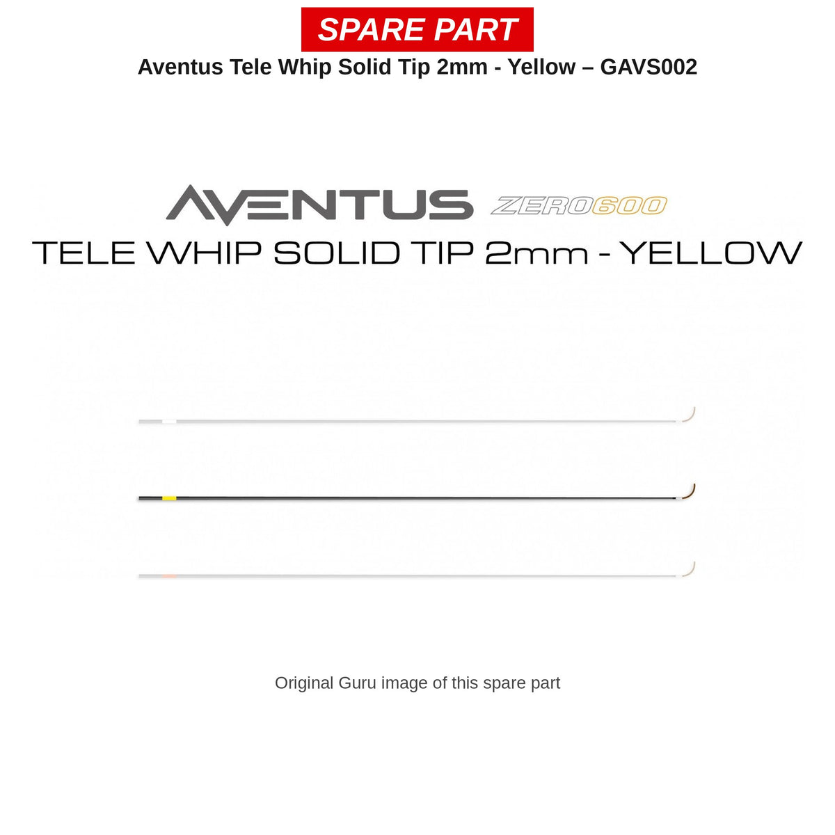 Guru Solid tip 2 mm geel Aventus Zero 600 Tele Whip – GAVS002