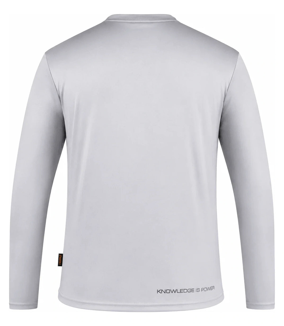 Guru Sun Core UPF 50+ – achteraanzicht van lichtgrijs zonneshirt met lange mouwen