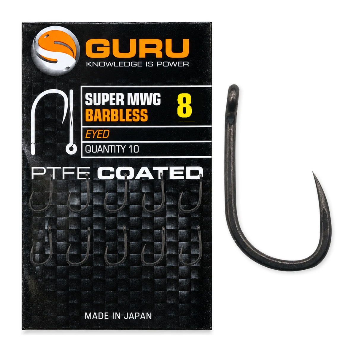 Guru Super MWG Barbless Eyed – verpakking en haak – maat 08